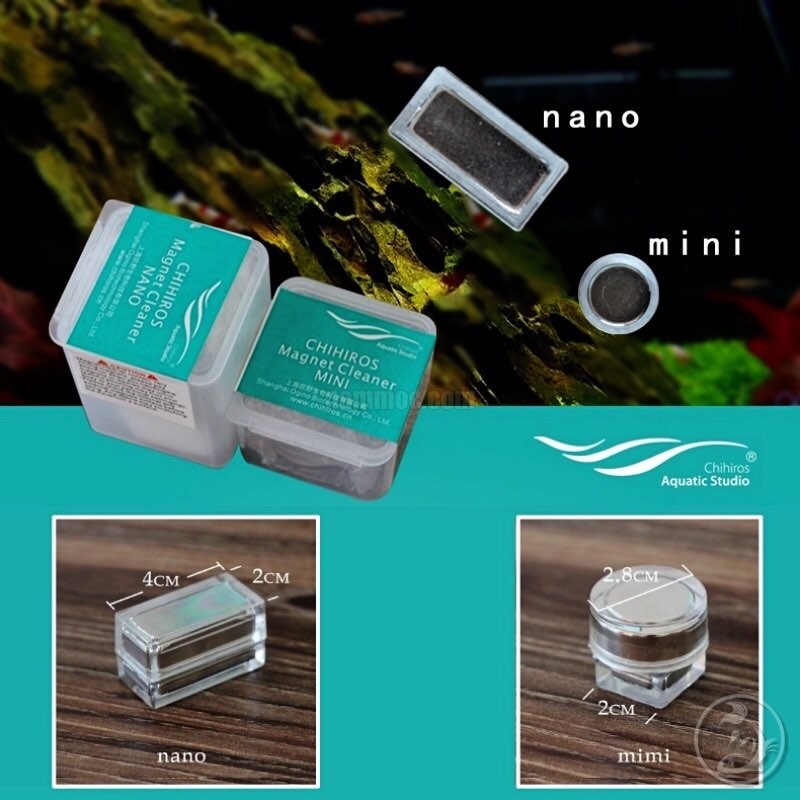 Cọ bể nam châm CHIHIROS Magnet Cleaner Nano ( Kích Thước 20x20mm & 40x20mm )